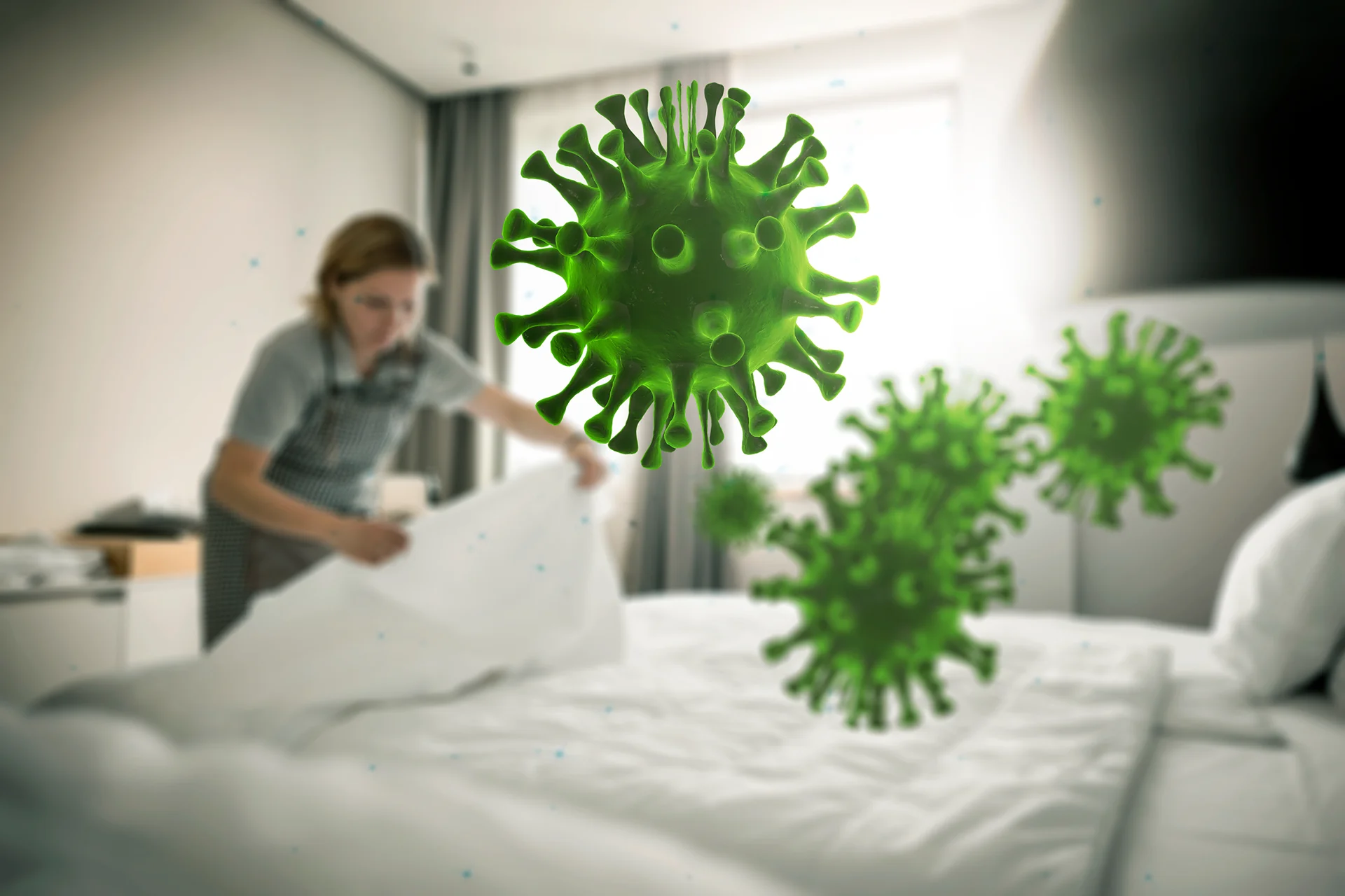 virus cells invaded a home