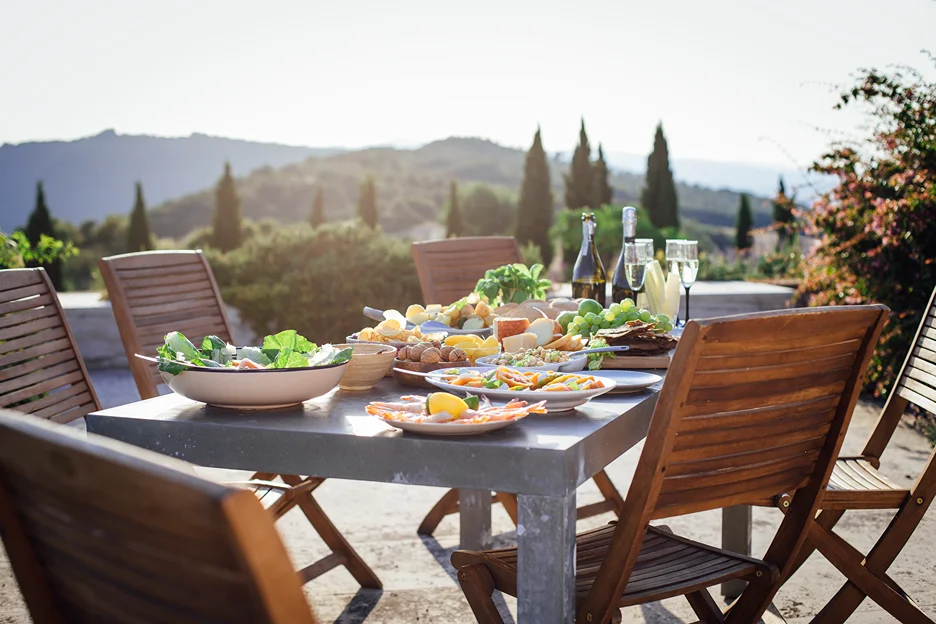 a table full of Mediterranean diet